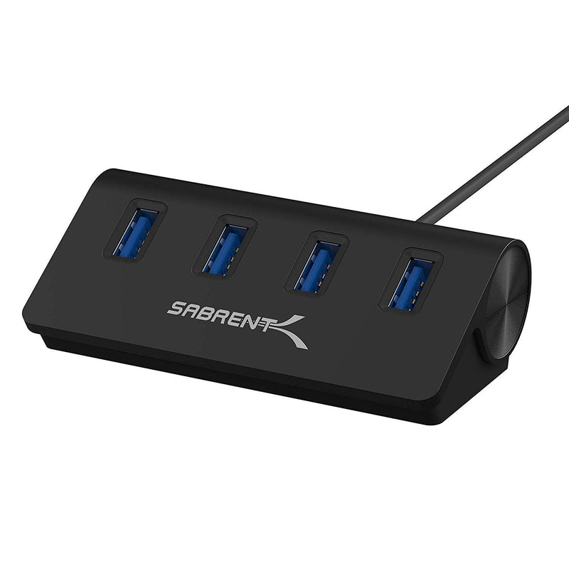SABRENT Premium 4 Port Black Aluminum USB 3.0 Hub (30" Cable) for iMac, MacBook, MacBook Pro, MacBook Air, Mac Mini, or Any PC [Black] (HB-MC3B)
