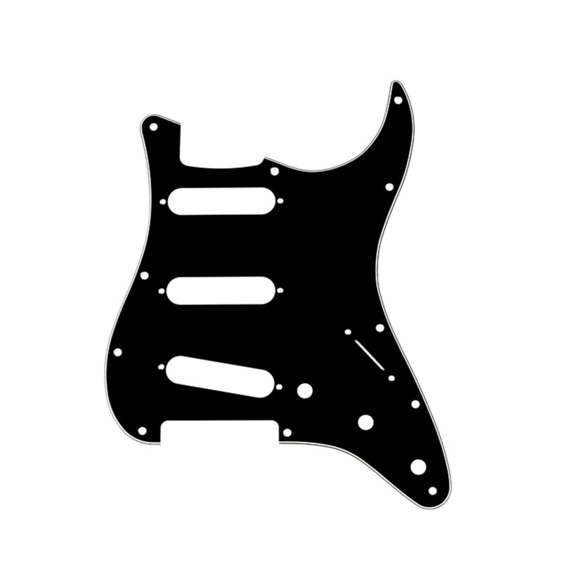 Musiclily SSS 11 Hole Strat Pickguard Electric Guitar Pick Guards Scratch Plate for Fender USA/Mexican Standard Stratocaster Modern Style Electric Guitar,3Ply Black 3ply Black