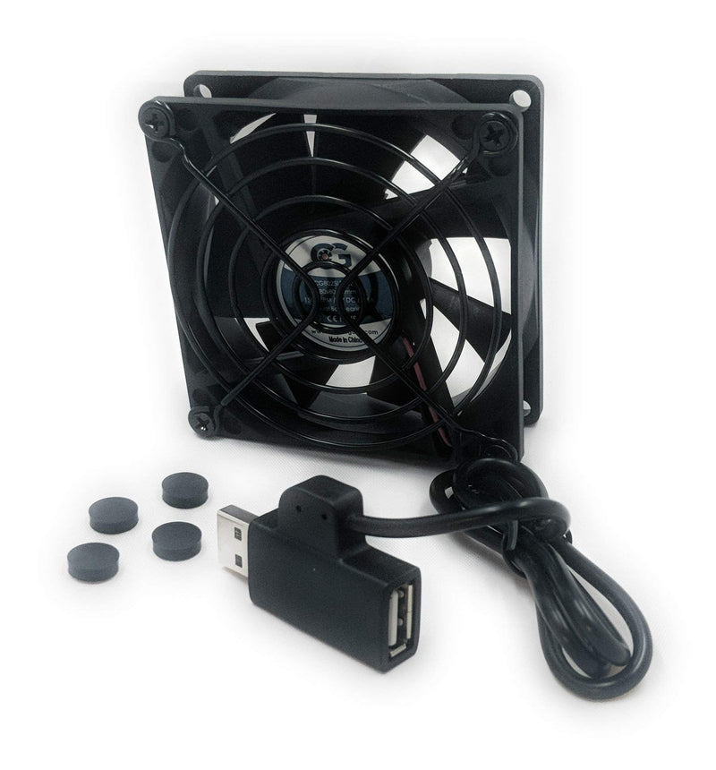 Coolerguys Single USB Fan for Playstation, Xbox, Receivers, Roku (80mm) 80mm