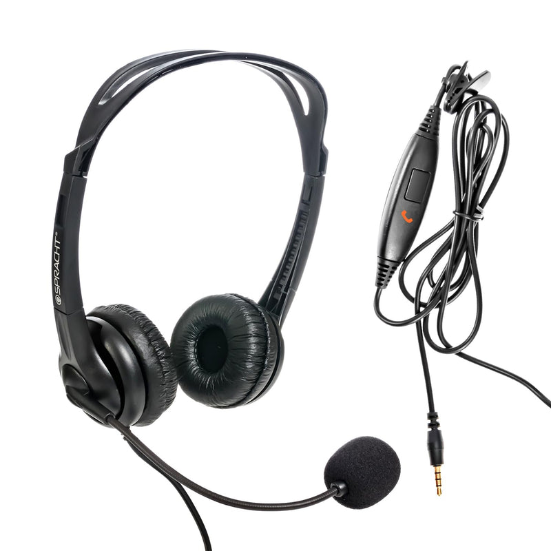 Spracht ZUM3500 Stereo 3.5mm and USB Dual Ear Universal Headset with Microphone | Office Headset for Computer, Smartphones & Tablets | Plug-and-Play, no Drivers |The Ultimate USB Headset Experience