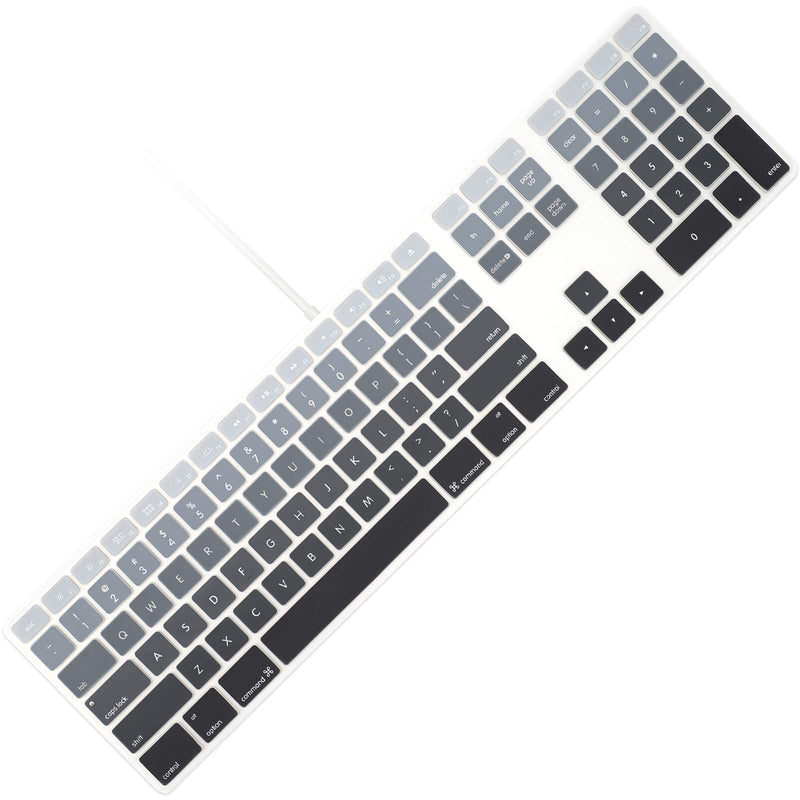 Allinside Ombre Grey Keyboard Cover for iMac Wired USB Keyboard A1243 MB110LL/B A1243: Rectangle Keys at First Line 03 Ombre Gray