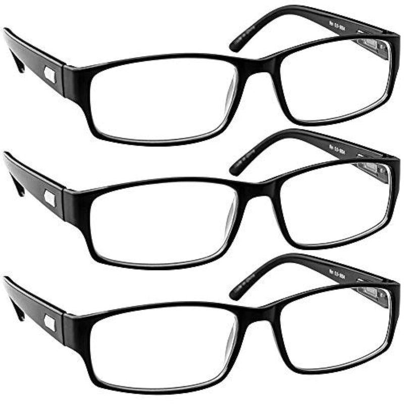 TruVision Readers 9504H Reading Glasses 4 Men & Women 1/3 Pk 04h-3 Black 2.5 x