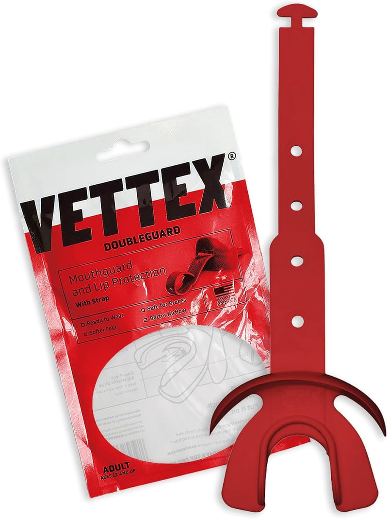 Vettex Double Mouth Guard with Lip Protection, Cardinal (AC25-CD) Mouthguard
