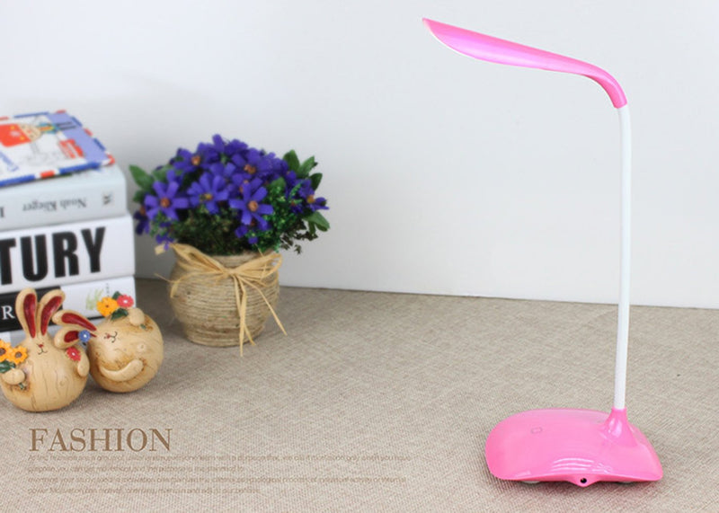 Greaty Portable Touch Control LED Desk Lamp Eye Care Rechargeable Dimmable Reading Light with Gooseneck and USB Charging Port, 3 Levels of Adjustable Brightness (White) (Pink) White,pink