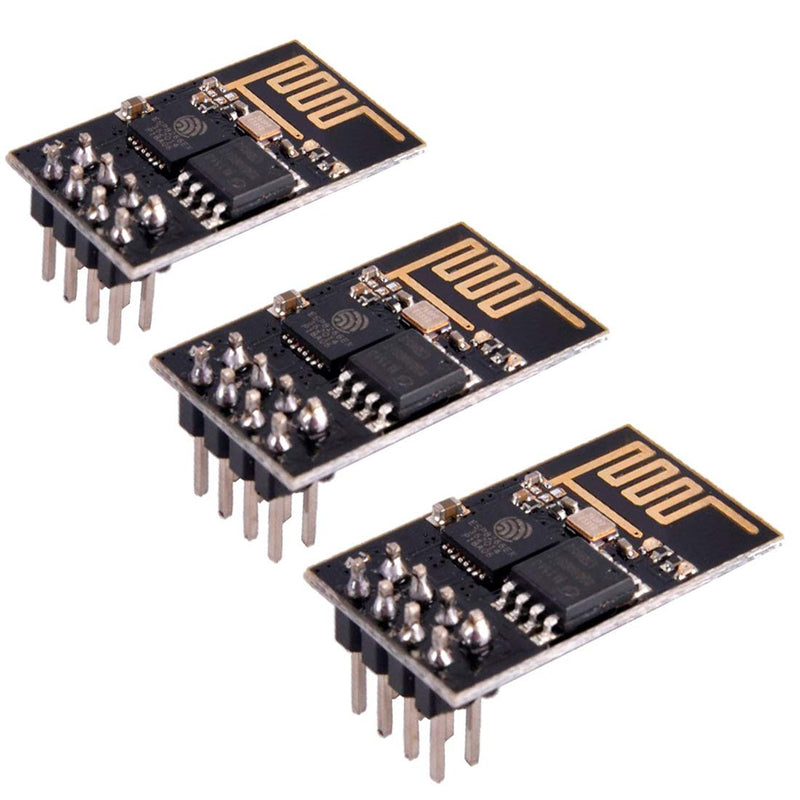 HiLetgo 3pcs ESP8266 ESP-01 Serial WiFi Wireless Transceiver Wireless Module Development Board LWIP AP+STA Compatible with Arduino Small
