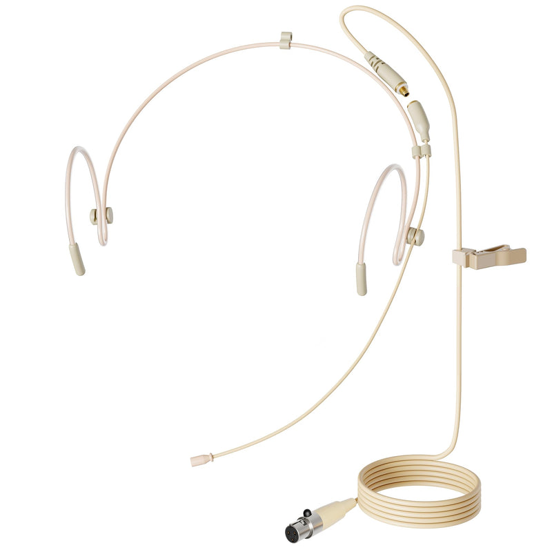 J K Pro Headset Headworn Microphone MIC-J 071S Compatible with AKG Samson Wireless Transmitter - Mini XLR 3Pin Connector
