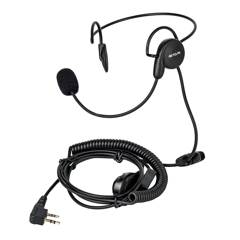 [AUSTRALIA] - Retevis Behind-The-Head Walkie Talkie Headset with Boom Mic,Compatible RT22 RT21 H-777 RT68 Baofeng BF-F8HP UV-5R UV-82 Kenwood Walkie Talkie,Two Way Radio Headset with Finger PTT(1 Pack) 