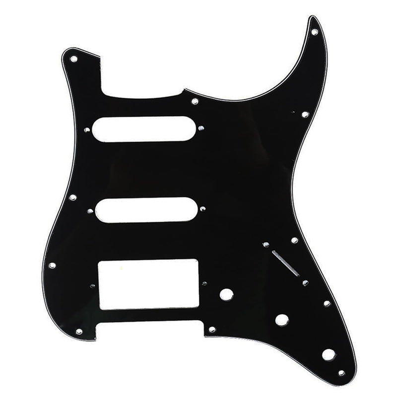 [AUSTRALIA] - Musiclily HSS 11 Hole Strat Pickguard ST Guitar Pick Guard Scratch Plate for Fender American/Mexican Standard Stratocaster Modern Style Electric Guitar,3Ply Black 3ply Black 