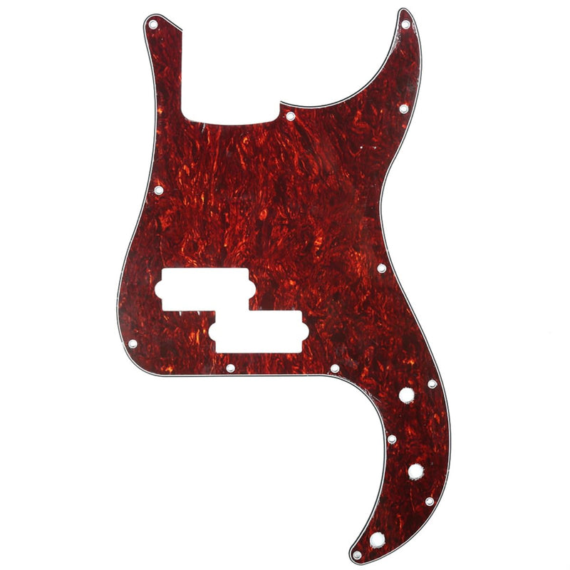 Musiclily 13 Hole P Bass Precision Bass Pickguard Scratch Plate Pick Guards for 4 String Fender American/Mexican Standard Precision Bass Guitar, 4Ply Red Tortoise