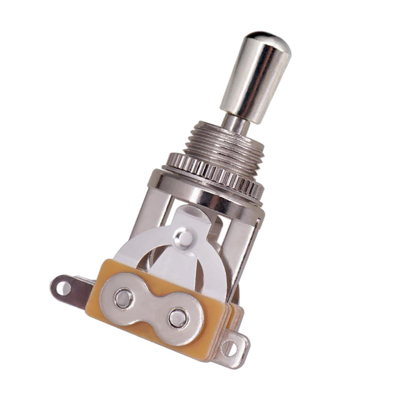 Electric Guitar 3 Way Toggle Switch Pickup Selector Switch with Brass Tip Knob (Chrome)