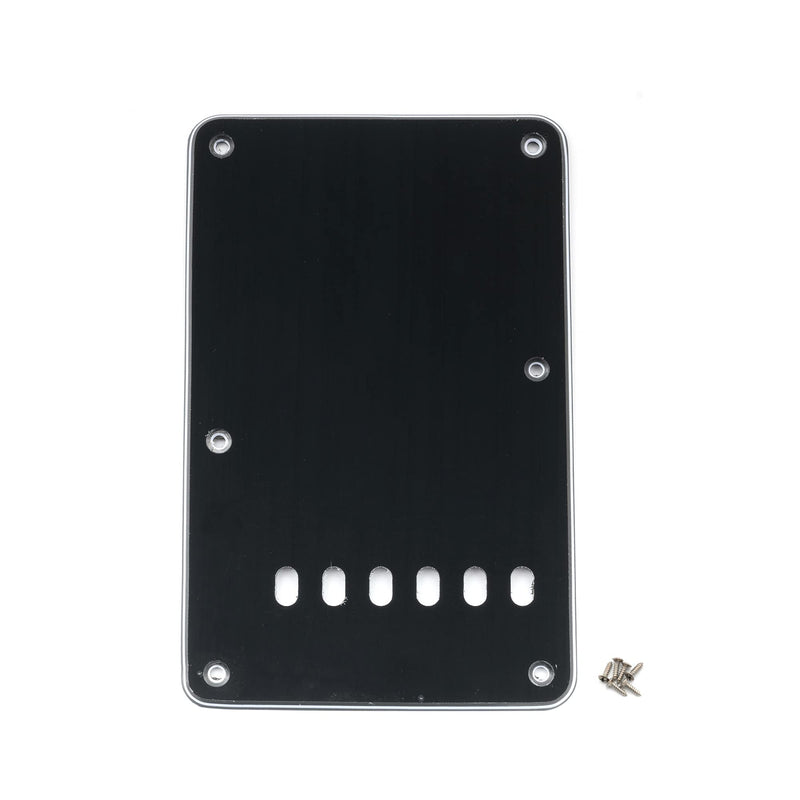 Musiclily Pickguard Strat Back Plate Tremolo Cavity Cover Vintage Style Backplate for Fender US/Mexico Made Standard Stratocaster Modern Style Electric Guitar,3Ply Black 3Ply Black