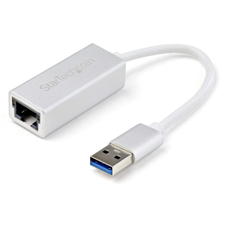StarTech.com USB 3.0 to Gigabit Network Adapter - Silver - Sleek Aluminum Design for MacBook, Chromebook or Tablet - Native Driver Support (USB31000SA), Standard
