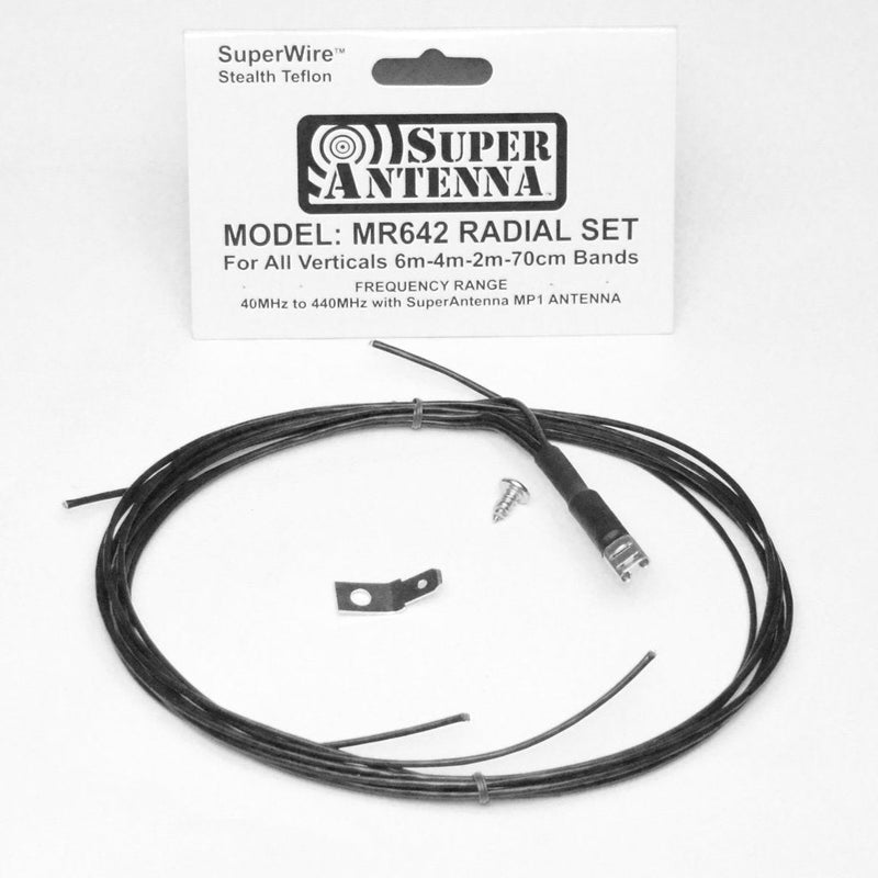 Super Antenna MR642 Radial Set for 6m 4m 2m 70cm VHF UHF Bands SuperWire ham Radio Scanner MURS GMRS FRS MP1 Ground Plane Counterpoise