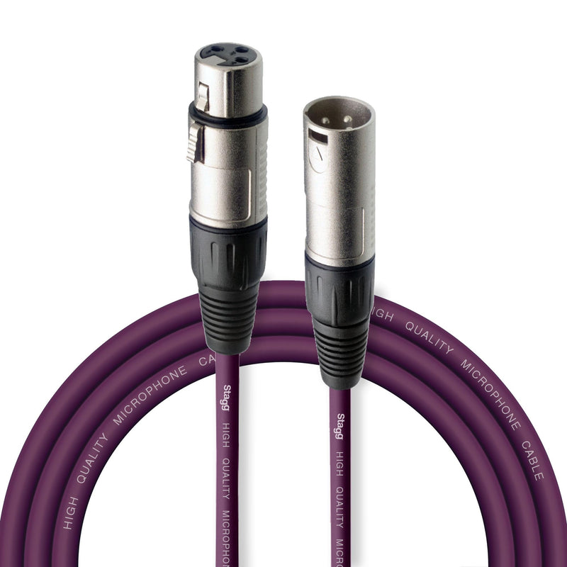 Stagg 3m/10ft XLR Microphone Cable-Purple, 3m (SMC3 CPP) Purple