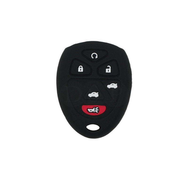 Silicone Cover Protector Case Holder Skin Jacket Compatible with CHEVROLET BUICK GMC CADILLAC SATURN 6 Button Remote Key Fob CV4608 Black