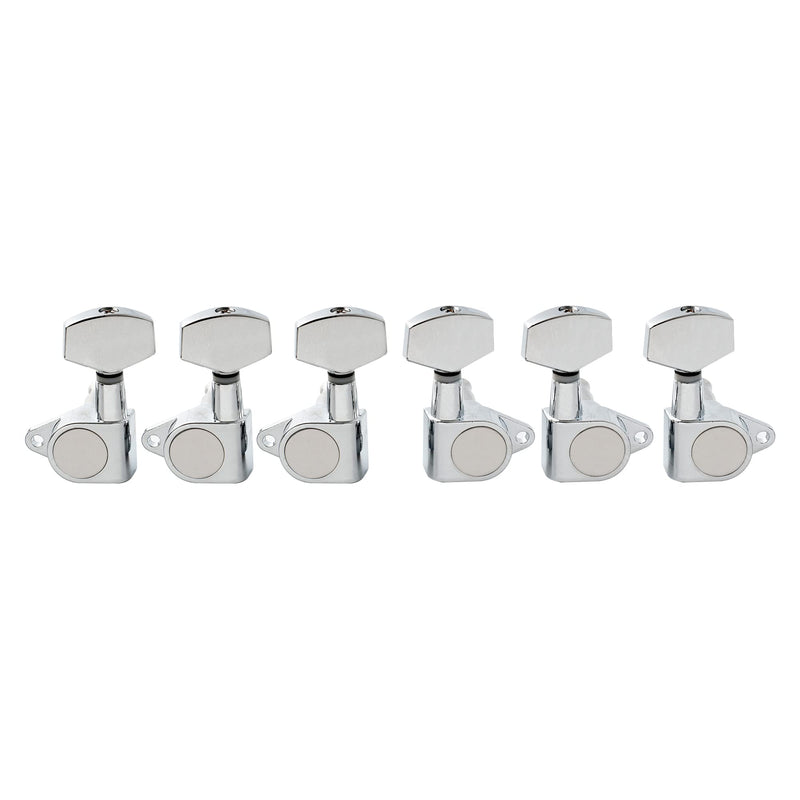 [AUSTRALIA] - Musiclily Basic R15A 3R3L 15:1 Ratio Full Sealed Machine Heads Tuners Tuning Pegs Keys with Big Hex Button Right Angle Screw for Acoustic Electric Guitar, Chrome 3R3L Chrome 