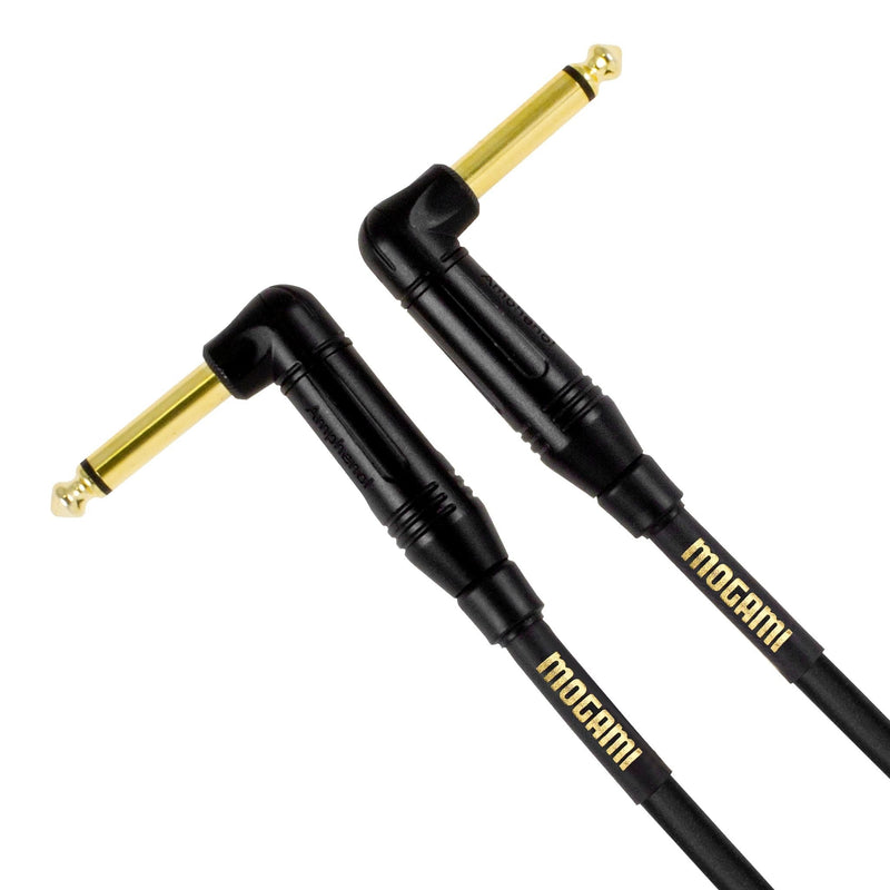 [AUSTRALIA] - Mogami GOLD INSTRUMENT-0.5RR Guitar Pedal Effects Instrument Cable, 1/4" TS Male Plugs, Gold Contacts, Right Angle Connectors, 6 Inch 0.500 Foot (6 Inch) 