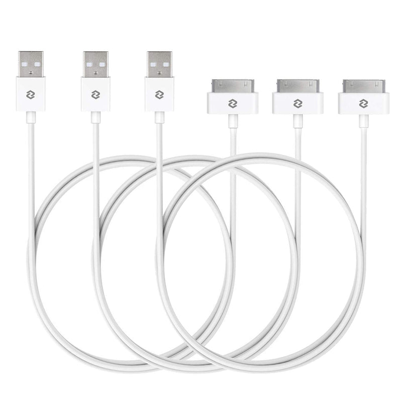 JETech USB Sync and Charging Cable Compatible iPhone 4/4s, iPhone 3G/3GS, iPad 1/2/3, iPod, 3.3 Feet, 3-Pack White