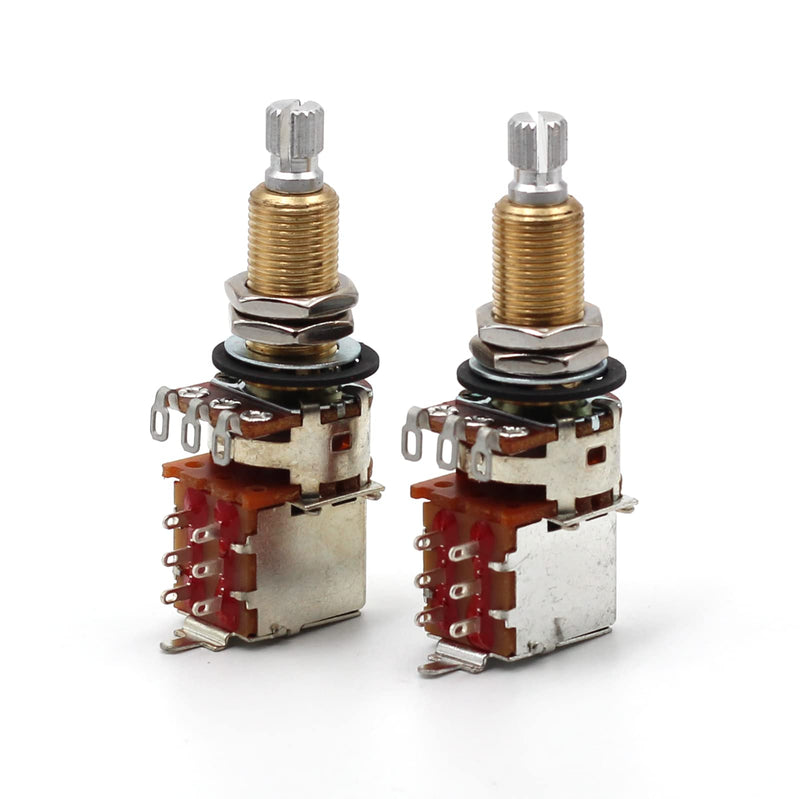 [AUSTRALIA] - Pair (2X) Bourns 500K Push/Pull Audio Taper LONG (3/4" bushing) Split Shaft Potentiometer 