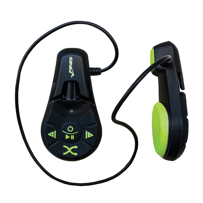 [AUSTRALIA] - FINIS Duo - High-Quality Underwater MP3 Player - Waterproof Bone Conduction Swimming Headphones for the Pool - Great Addition to Pool and Swimming Accessories - Supports MP3 and WMA files Black/Acid Green 