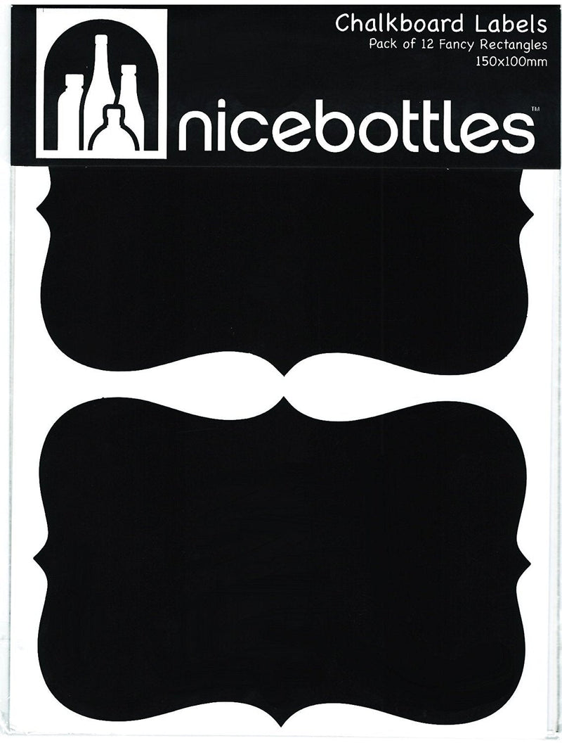 [AUSTRALIA] - nicebottles Chalkboard Labels, Extra Large Fancy Rectangles - 4" X 6" , Pack of 12 X-Large: 4" x 6" 