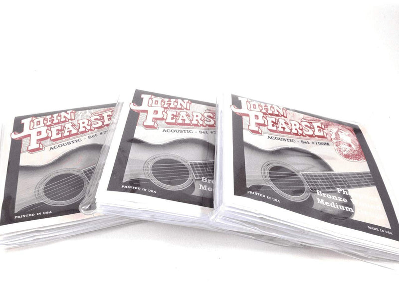 [AUSTRALIA] - John Pearse Guitar Strings 3 Pack Acoustic Medium #700M Phosphor Bronze 