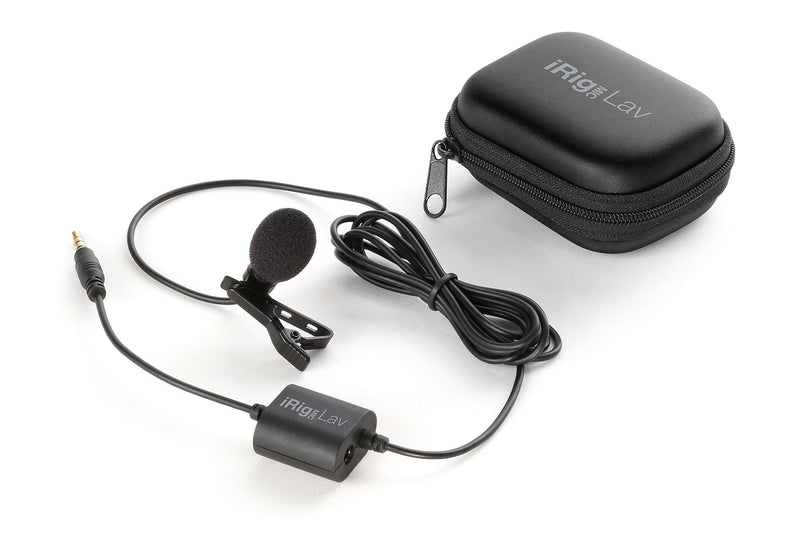 IK Multimedia iRig Mic Lav Lapel Microphone, omnidirectional Condenser lavalier Microphone with 1/8" TRRS Jack, Headphone Out and Daisy-Chaining for iPhone, iPad, Android, Mac, PC Single