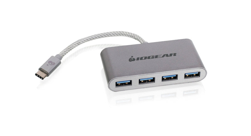 IOGEAR USB-C to USB 3.0 Hub - 1 USB-C In - 4 USB 3.0 Out - USB 3.0 Data Rate Of Up To 5Gbps - Backwards Compatible With USB 2.0 and USB 1.1 - MacBook - Tablet - Smartphone - GUH3C14 USB-A x 4 Bus power