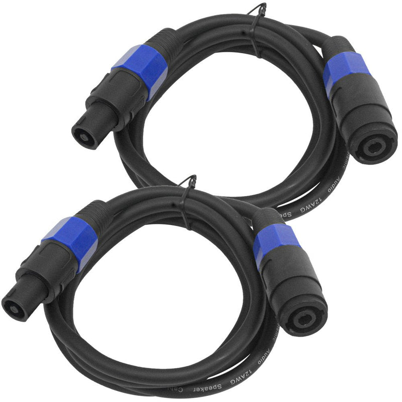 Seismic Audio - SPXC-6-2Pack - Pair of 6 Foot Professional Speakon Extension Cables - Speakon Male to Speakon Female - 12AWG 2 Conductor Speakon Extension Cables 6 Feet - 2 Pack