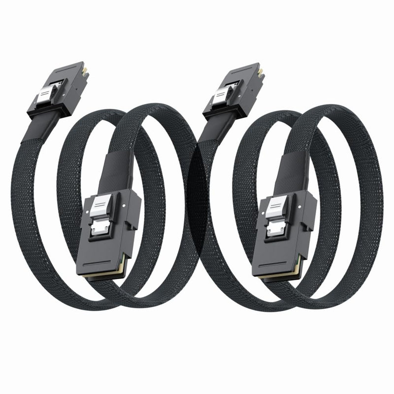 SFF-8087 to SFF-8087 6G Internal Mini SAS Cable, Compatible with PCI Express Controller or RAID, 100-Ohm, 1-m(3.3ft), 2 Pack Straight 1m