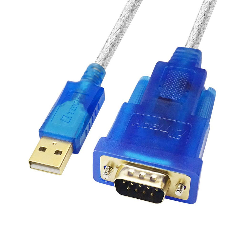 DTECH 10 Feet USB 2.0 to RS232 DB9 Serial Port Adapter Cable with FTDI Chipset Supports Windows 11 10 8 7 and Mac Linux 10ft USB to DB9 serial male cable