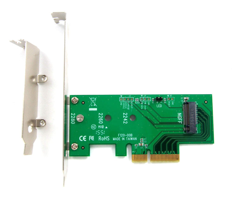 Ableconn PEXM2-SSD M.2 NGFF PCIe SSD to PCI Express x4 Host Adapter Card - Support M.2 PCIe (NVMe or AHCI) Type 2280, 2260, 2242 PCIe M.2 (M-Key)
