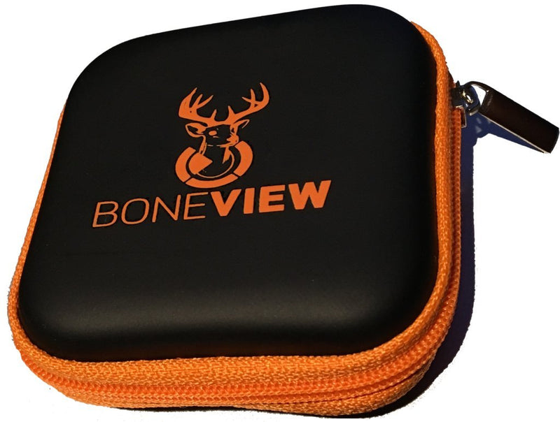 BoneView Protective Storage Case, Pocket Size Weather Resistant Shell and Zipper to Safely Store Your Deer Hunting and Scouting Accessories (Orange)