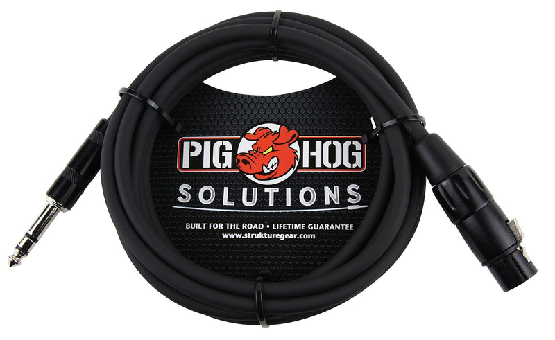 Pig Hog PX-TMXF1 1/4" TRS to XLR Adaptor Cable, 10 Feet