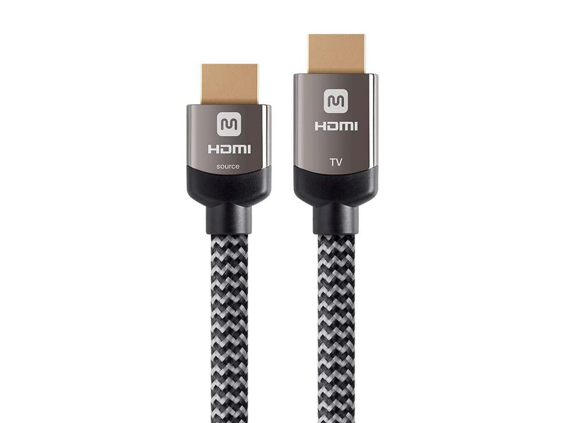 Monoprice 4K Braided High Speed HDMI Cable - CL3 In Wall Rated, YCbCr 4:4:4, 18Gbps, Active, 20 Feet, Gray