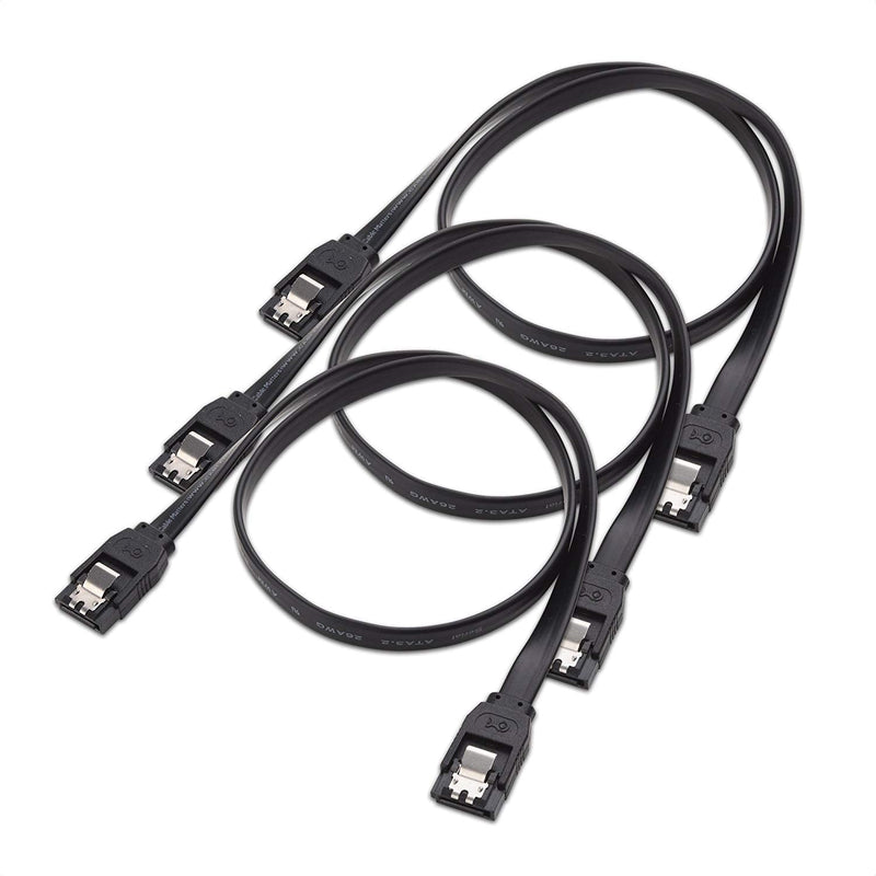 [AUSTRALIA] - Cable Matters 3-Pack SATA III 6.0 Gbps SATA Cable 24 Inches (SATA Cable for SSD, SATA SSD Cable, SATA 3 Cables) Black 