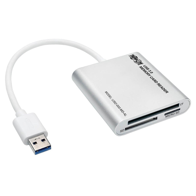 Tripp Lite USB 3.0 SuperSpeed Multi-Drive Memory Card Reader/Writer 5Gbps Aluminum Case (U352-000-MD-AL), Multi Color SD/MS/CF Aluminumn