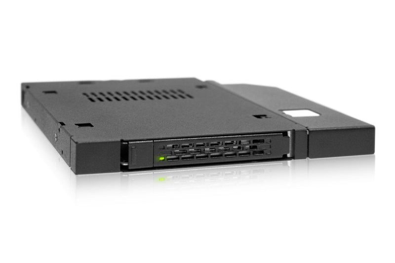 ICY DOCK 2.5” SATA/SAS HDD/SSD Rugged Full Metal Mobile Rack for Slim ODD or Slim FDD Bay | ToughArmor MB411SPO-B