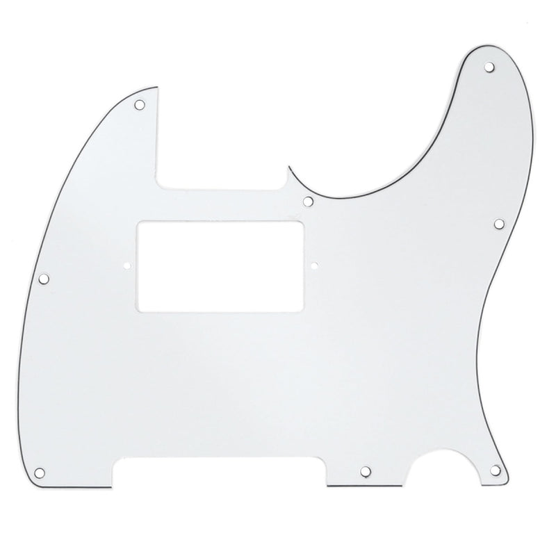 Musiclily 8 Hole Guitar Telecaster Pickguard Humbucker HH Scratch Plate for Fender USA/Mexican Standard Tele Parts, White 3Ply