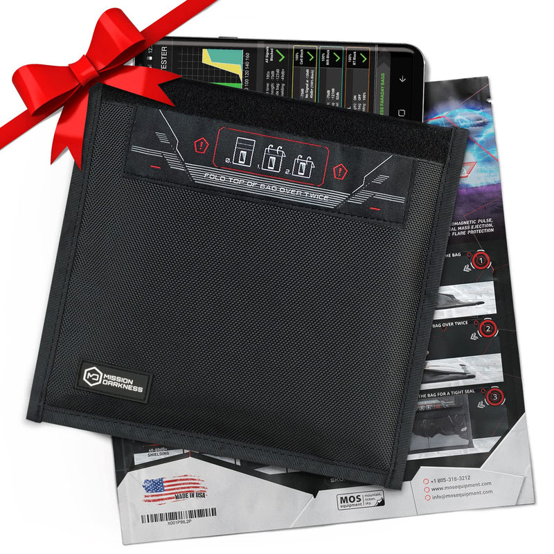 Mission Darkness Non-Window Faraday Bag for Phones // Device Shielding for Law Enforcement, Military, Executive Privacy, Travel & Data Security, Anti-Hacking & Anti-Tracking Assurance