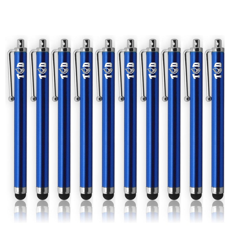TCD Universal Pack of 10 [Blue] Premium Thick Stylus Pen Pack [Compatible with All Touch Screen Devices] Blue
