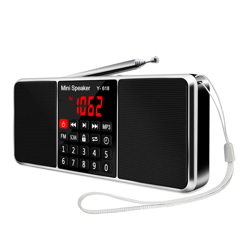 [AUSTRALIA] - LEFON Multifunction Digital FM Radio Media Speaker MP3 Music Player Support TF Card USB Drive with LED Screen Display and Setting Timing Shutdown Function (Black) Black 