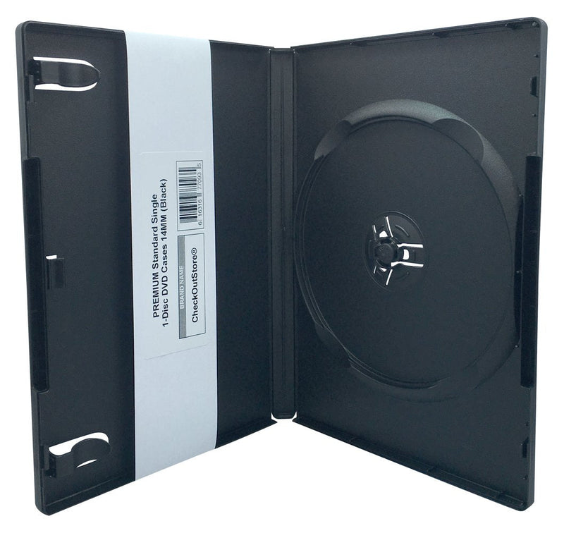 CheckOutStore (6) Premium Standard Single 1-Disc DVD Cases 14mm (Black) 6 Units Black