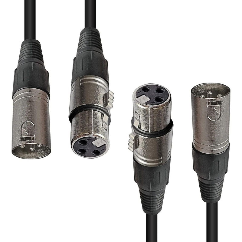 AxcessAbles XLR Male to XLR Female Microphone Audio Cables (2 Pack) 2 Pack 20FT XLR to XLR