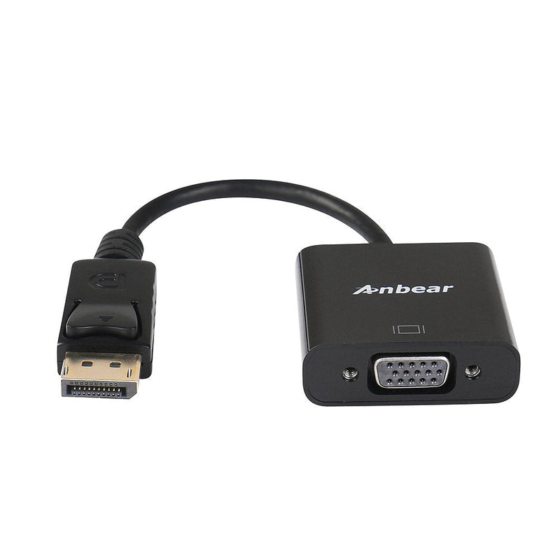 Display Port to VGA,Anbear Displayport to VGA Converter Gold Plated (Male to Female) for DisplayPort Enabled Desktops and Laptops to VGA Converter Connect Displays 1PACK
