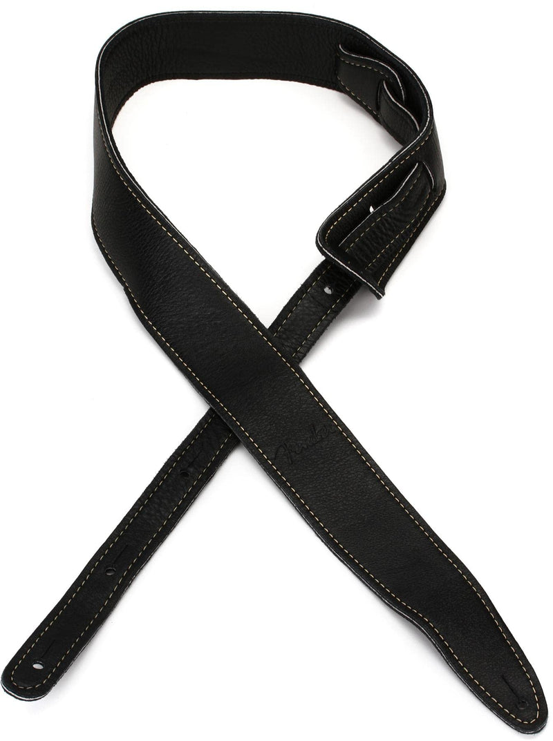 Fender Artisan Crafted Leather Guitar Strap, 2in, Black 2"