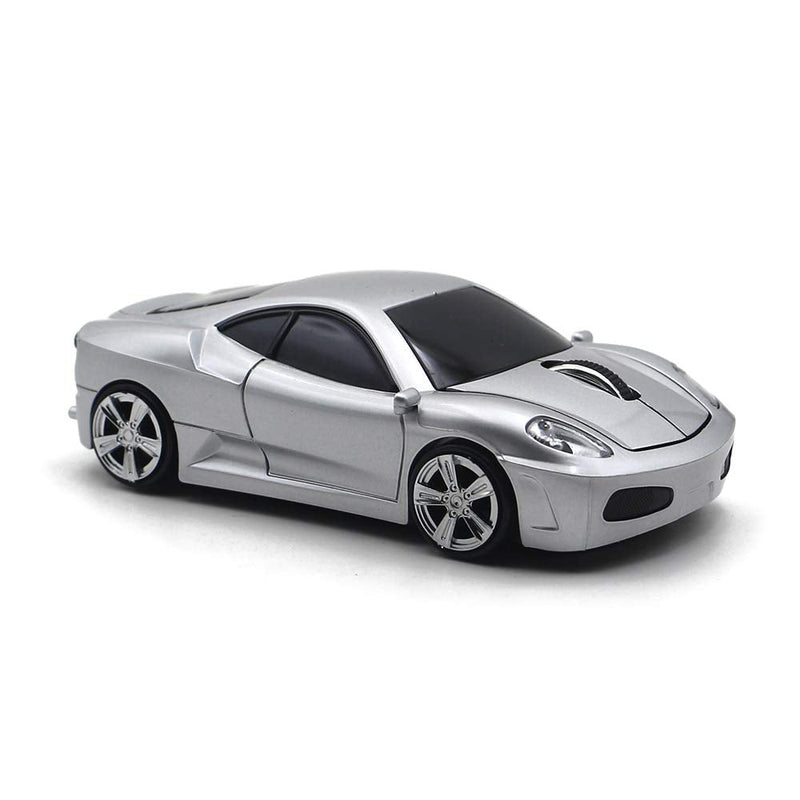 MGbeauty Wireless Mouse Sports Car Mouse Computer Optical Mice for PC Laptop MAC (Silver) Silver