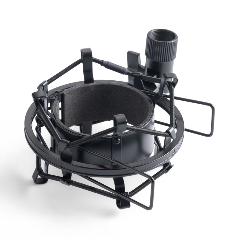On-Stage MY430 Shock Mount for Studio Mics (55–60 mm) (Elastic Suspension Mount for Large-Diaphragm Condenser Microphones, Adjustable, Vibration Isolation, Steel Adapter, 5/8"-27 Threading, Black)