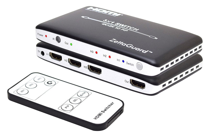 [AUSTRALIA] - 4K x 2K 3 Port 3 x 1 HDMI Switch with PIP(Picture in Picture) and IR Wireless Remote Control, HDMI Splitter Switcher Hub Port Switches (ZW310) 