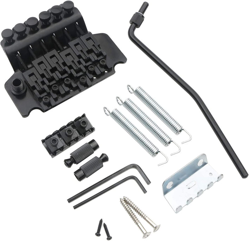 [AUSTRALIA] - Black Electric Guitar Tremolo Bridge with Bar Double Strat Locking for Floyd Rose Type black 
